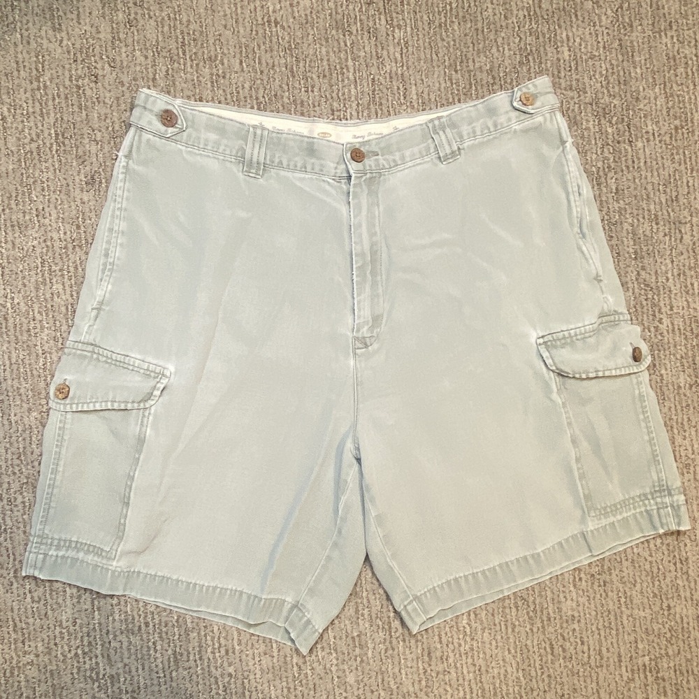 Tommy Bahama Mens 36 Relax Cargo Shorts Tencel Cotton Green